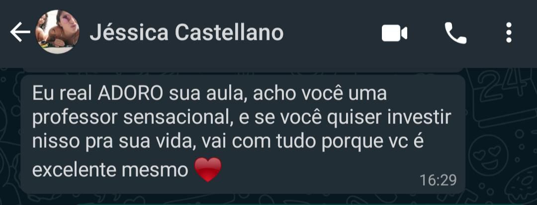 Mensaje de WhatsApp de Jéssica sobre las clases